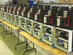 Custom switchboards manufactured in a warehouse in Newcastle