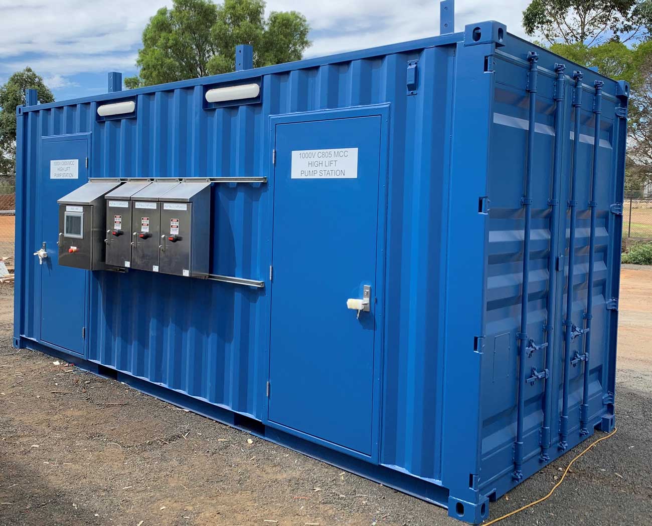 A portable custom switch room on site in Newcastle