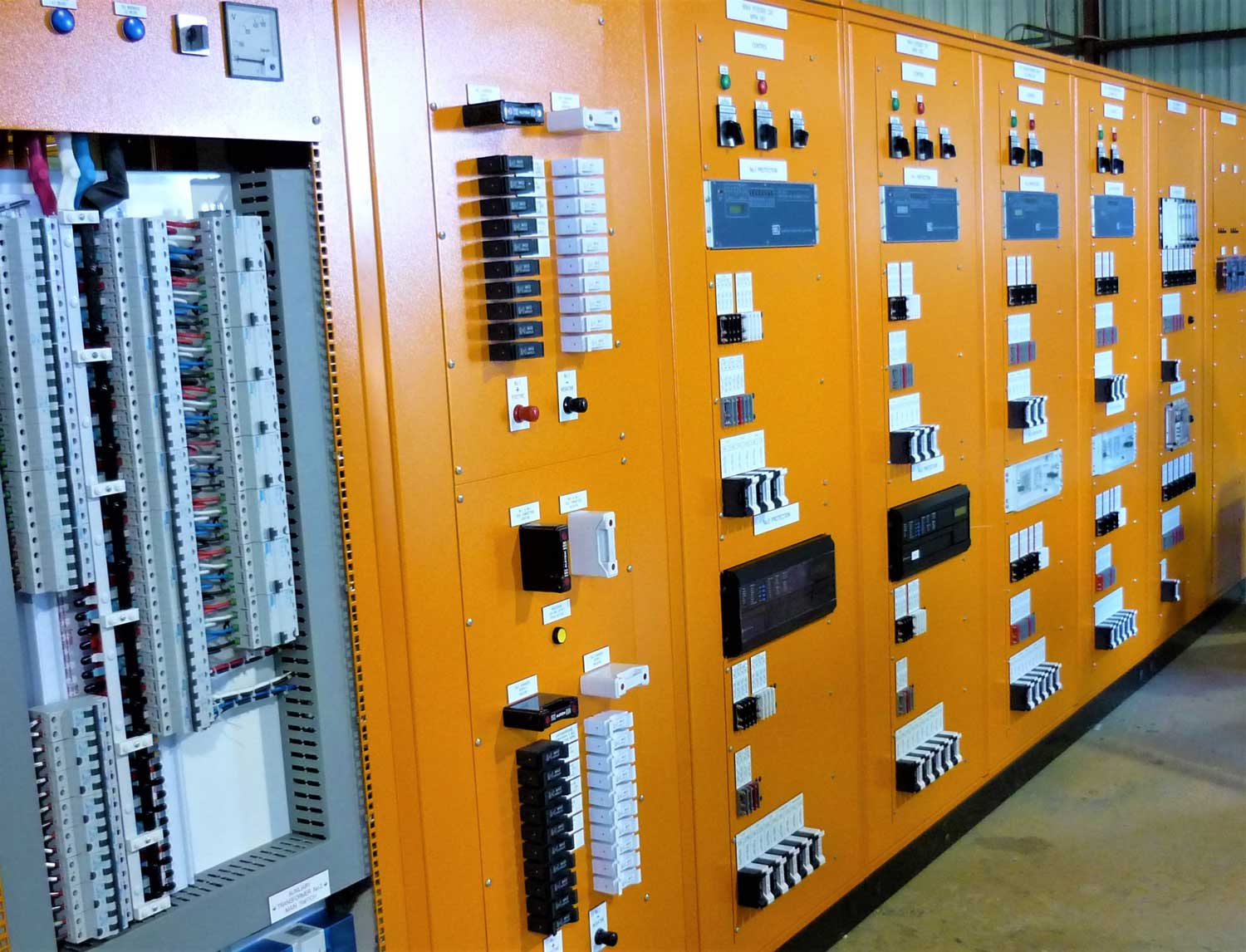 A Yellow Control Panel Switchboard in the warehouse in Newcastle